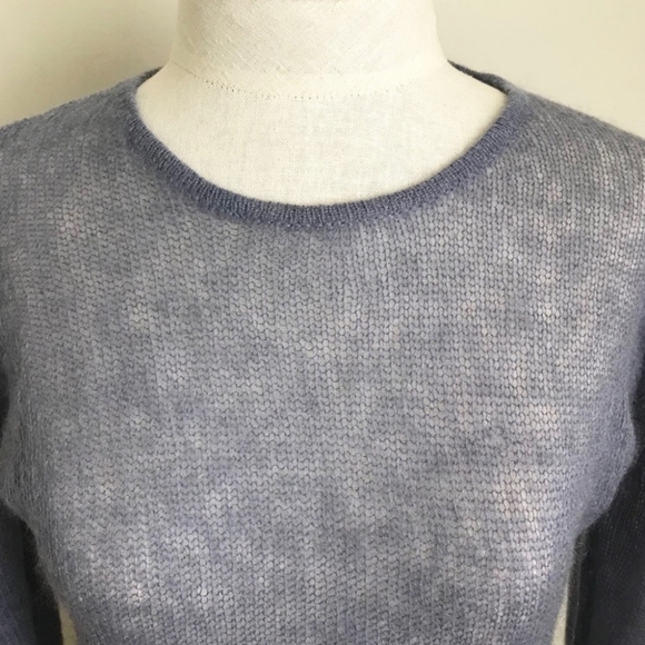 💜 Anthropologie Lightweight Mohair Blend Sweater L - Picture 2 of 3